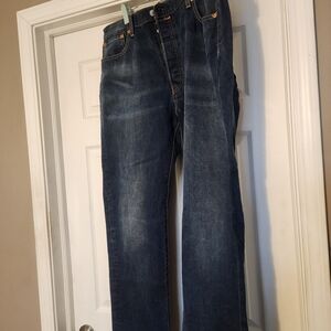 Levi's 501 Dark Blue Straight Leg Jeans for Men